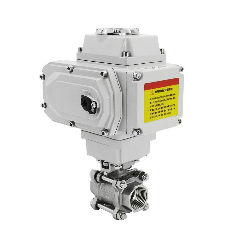 极速Q911F-16P电动三片式丝扣球阀DN2F0 25 32 40 50电动丝扣螺纹