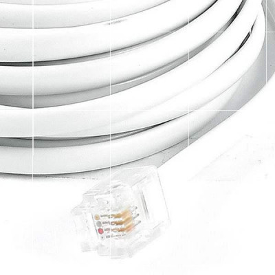 速发10x White RJ11 6P4C Modular Telephone Extension Lead Cab