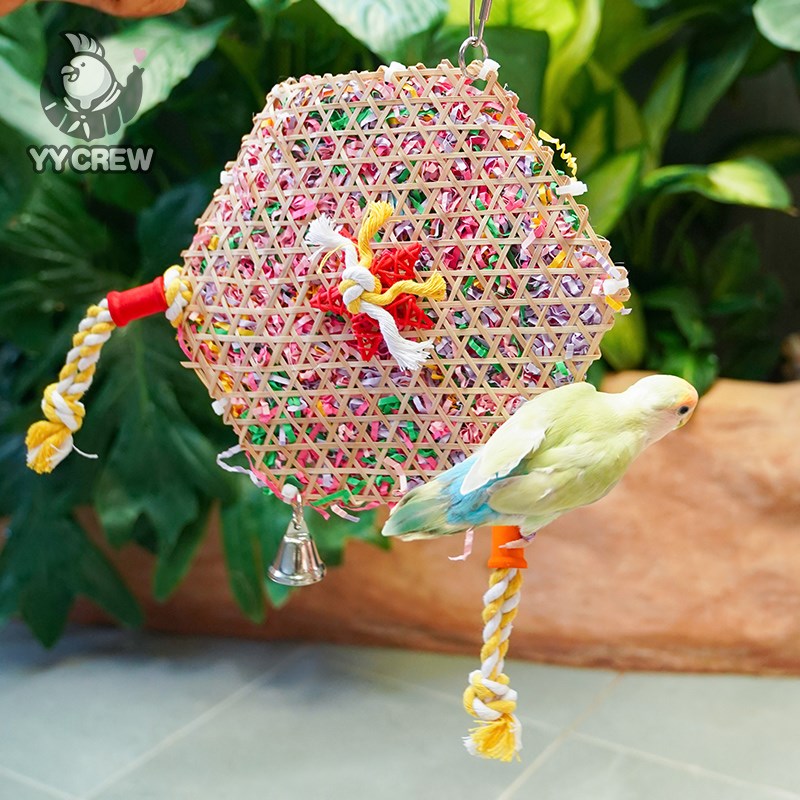 极速鹦鹦队 鹦鹉竹编彩纸挂件啃咬攀爬咬串牡丹玄V凤虎皮玩耍解闷