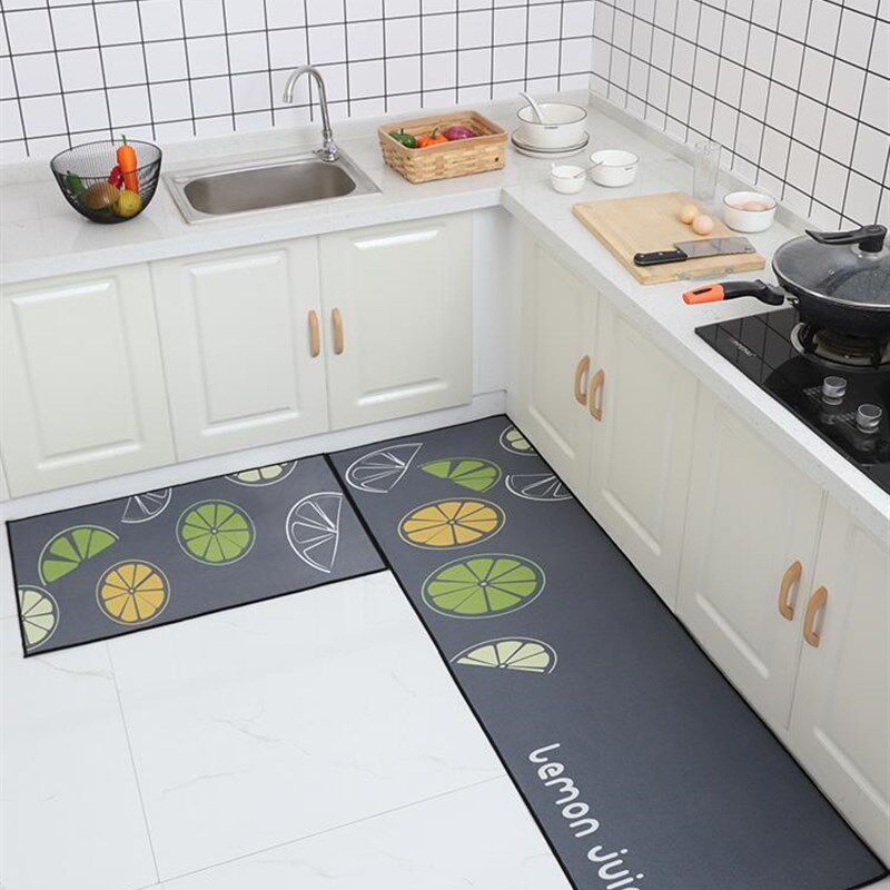 极速New Nordic stylelong strizp kitchen floor mat bathroom c
