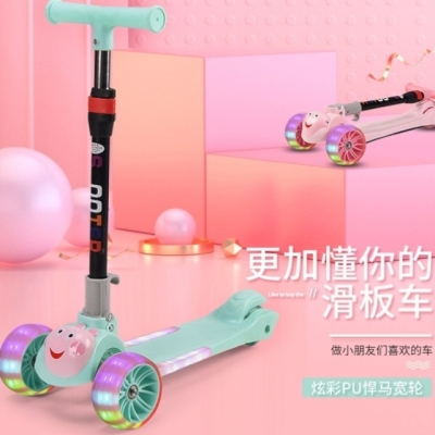 极速滑板车儿g童2-3-10岁四轮溜溜车男女孩单脚划板车滑滑车小孩