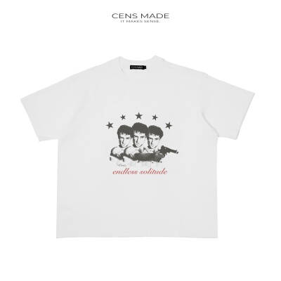 CENSMADETD人像做旧印花短袖