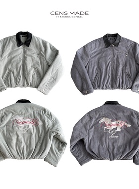 CENSMADE 马年限定刺绣灯芯绒工装夹克棉服加厚复古做旧cleanfit