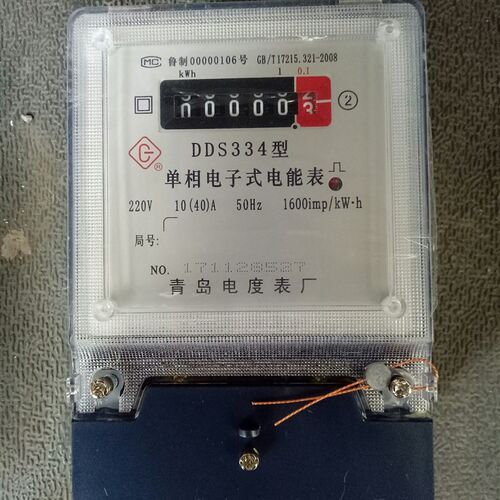 青岛电度表厂DDS334单相透明型 青岛青表 家用出租屋通用型电表