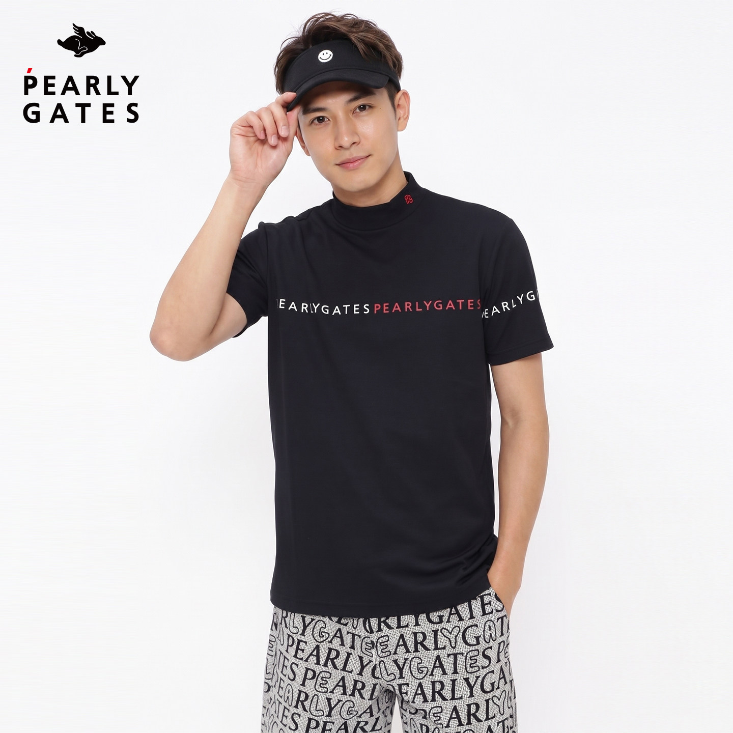 PearlyGates高尔夫服装男士夏季短袖T恤日本制运动polo衫套头衫