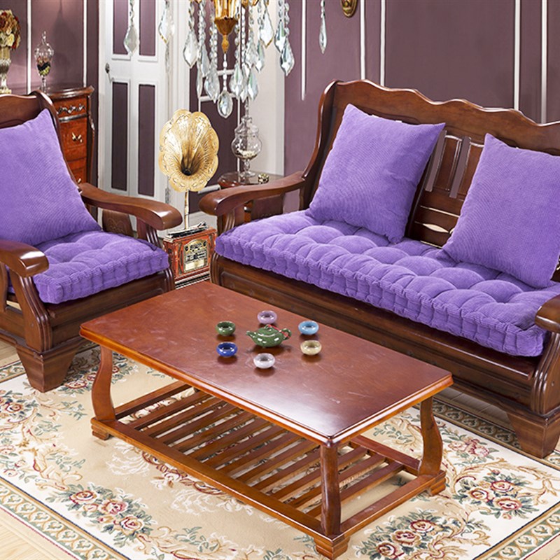 极速厂家L加厚玉米毛绒红实木沙发坐G垫木头坐垫单三人沙发座垫飘