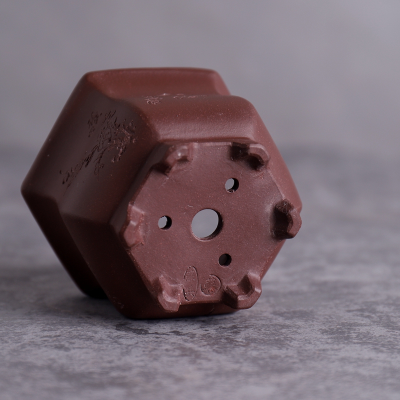 极速收腰小六h方 精品手工紫砂小花盆  微型盆景盆  刻绘梅兰