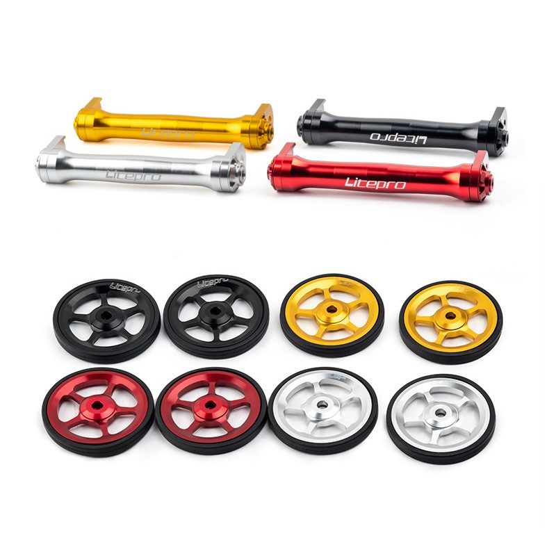 极速小布折叠车自行车易行轮CNC铝合金超轻配件S折叠车伸缩杆拖拽