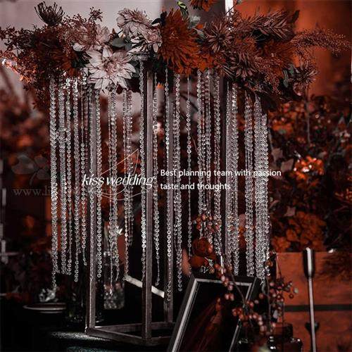 极速压克力连线i珠婚庆装饰链舞台悬吊式天花板帘子门帘珠帘耶诞