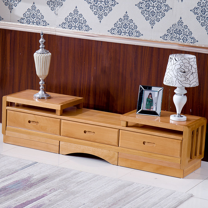 极速实木电视柜伸k缩地柜榉木客厅电视机柜组合地柜大小户型现代