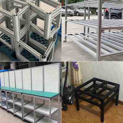 新品哑光亮光黑色欧标铝型材3030铝合金轻型P光伏支架鱼缸框架流