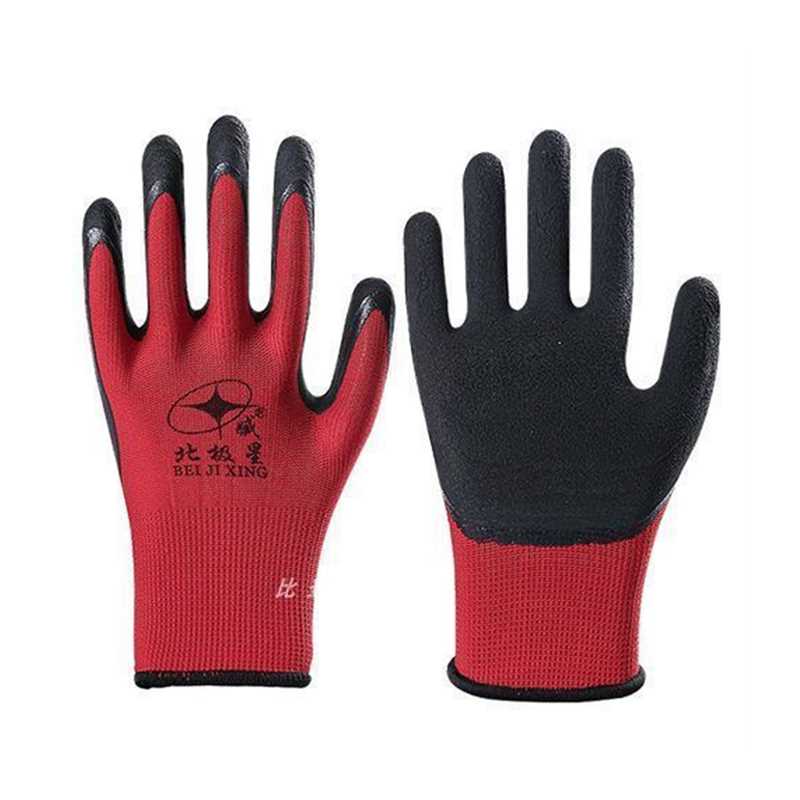 极速包邮发泡e手套北极星久力王浸胶防滑透气半挂工地劳保橡胶耐