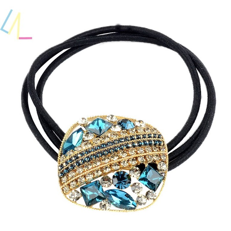 速发Hair Bands Crystal Bow Women Head Rope Tie Hair Accessor