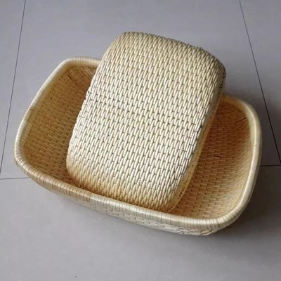 极速竹编晒盘柳编笸o筐藤编收纳簸箩簸萁馒头筐家用干果货馍卤菜