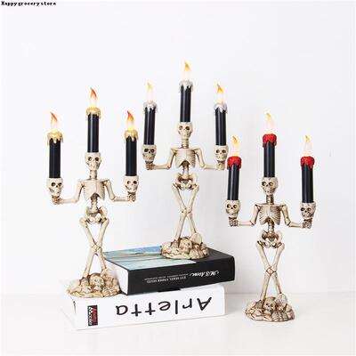 极速Halloween simulation flame candle lamp candSlestick deco