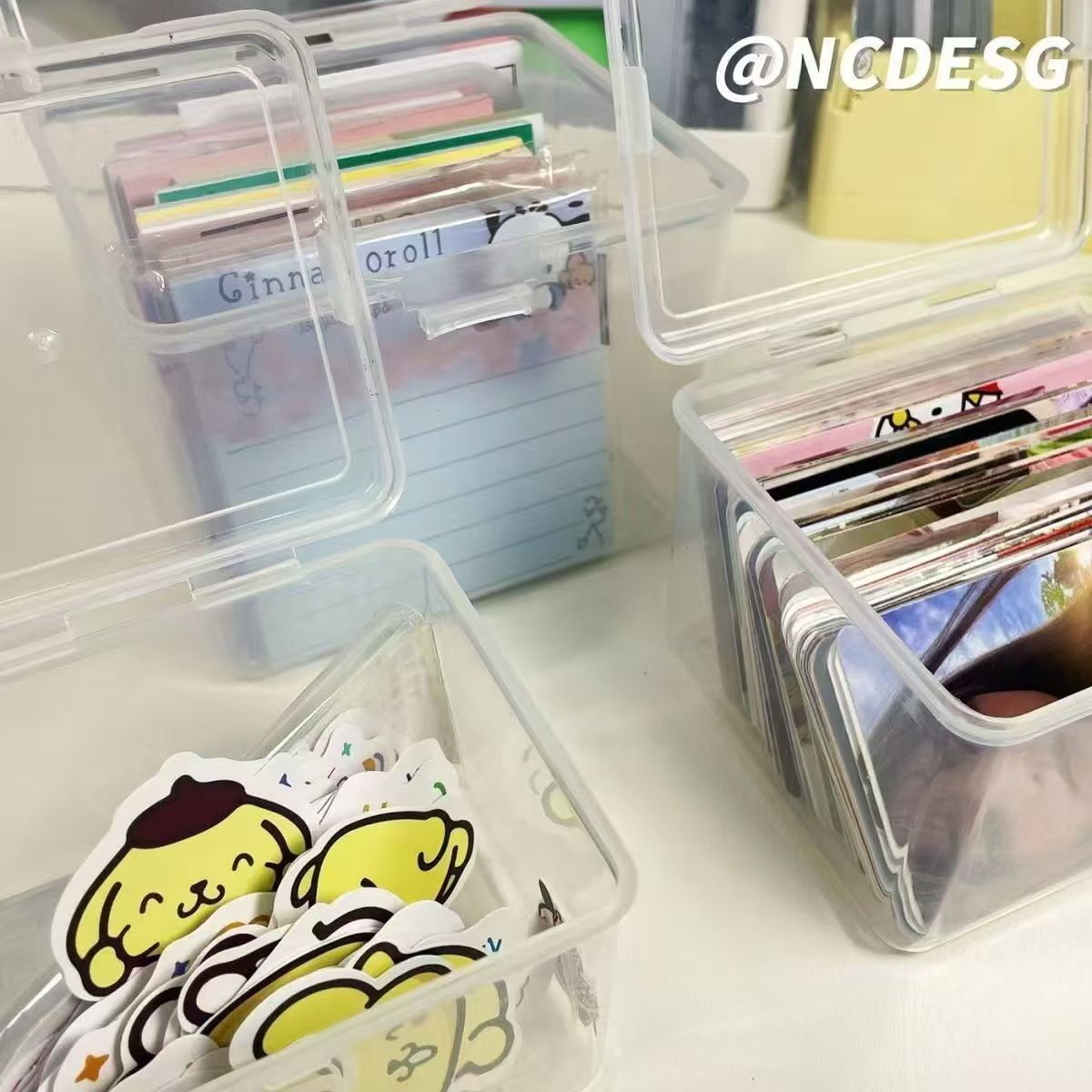 ..小盒子收纳盒精致高颜值迷你透明有盖少女心盒小物件便携小卡盒