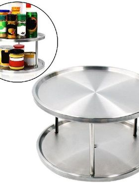 极速Metal 60g Degree Rotating 2 Tier Spices Fruit Tray Turni