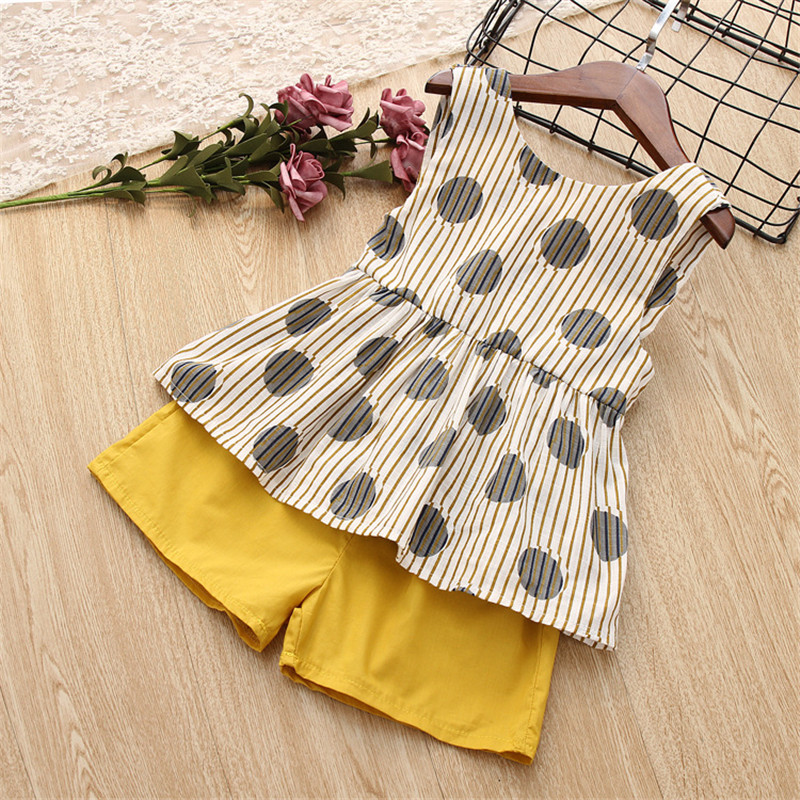 速发Humor Bear  Summer New  Clothes n Dot Girl Big 儿童潮流