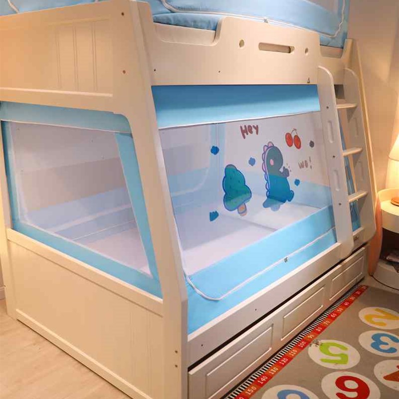 极速母子床蚊帐h上下铺伸缩双层高低床儿童宝宝文章家用5梯形1米2