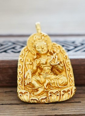 极速博福供奉用品黄铜绿度母x圣民族风情侣项链随身吊坠佛像男女