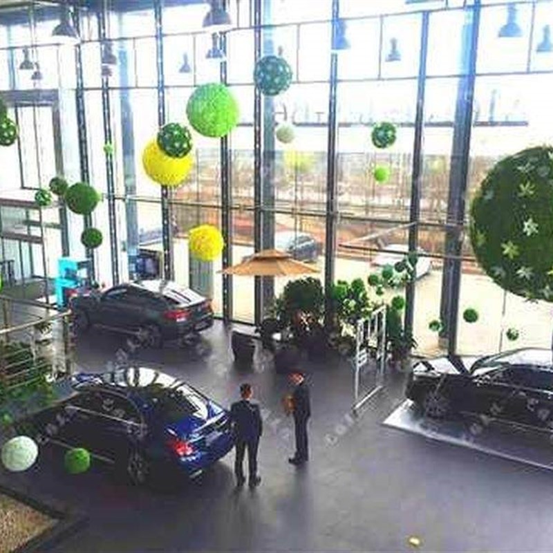 极速节日百合草球橱窗汽车4s店春夏季H装饰布置吊饰绿球珠宝店商