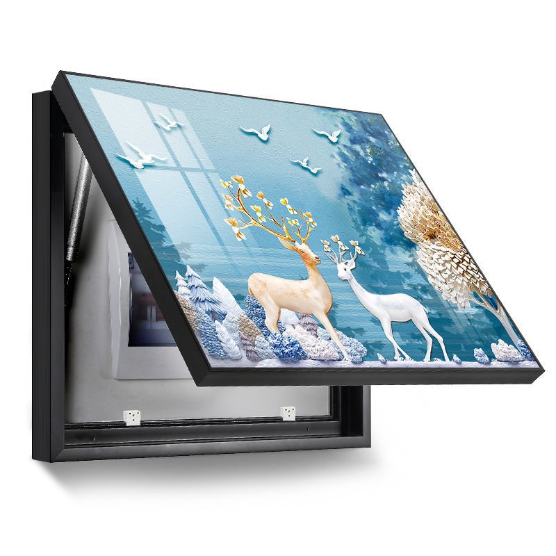 极速电表箱装饰画免打孔现代简z约遮挡总开关电闸盒配电箱客厅饭