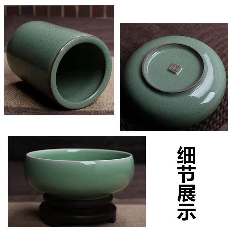 极速龙泉青瓷陶瓷文房四宝水滴笔筒I笔洗笔架砚台套装5件套包