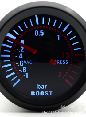 跨境爆款2寸52MM涡轮增压表BAR墨镜黑色外壳 汽车仪表 改装仪表