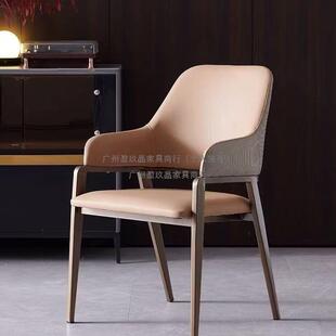 现代意式简约餐椅家用靠背北欧风轻奢餐桌椅子客厅餐厅酒店靠背椅