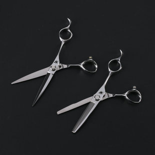 厂家440C美发剪刀6寸无痕牙剪理发师专用理发剪套装 发廊工具