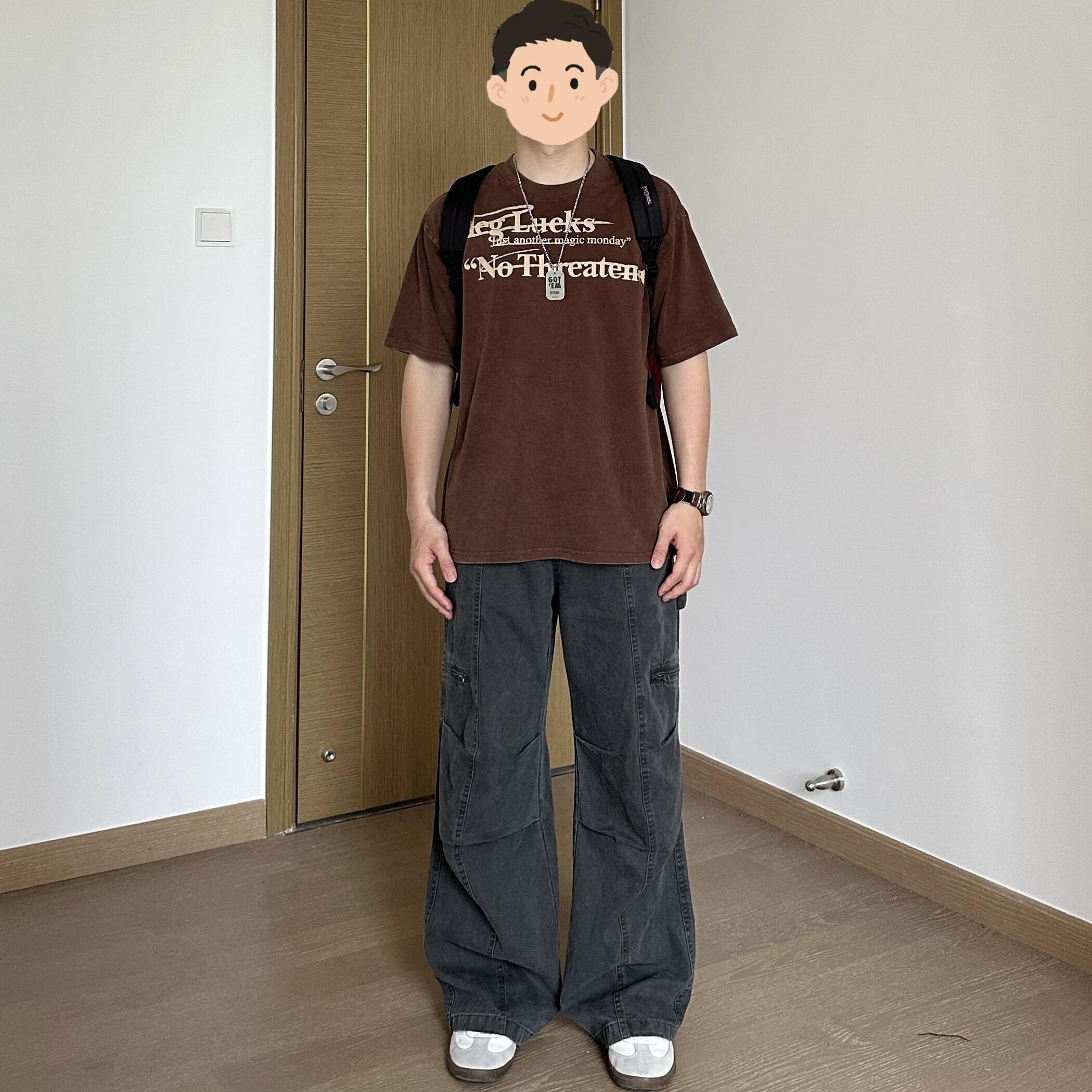 男装高级感套装日系宽松纯棉短袖t恤衣服男2025新款爆款直筒男裤
