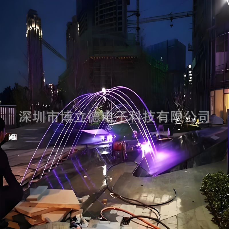 源头厂家跳跳泉波光喷泉感应喷头波光泉跳泉光亮泉音乐喷泉全套图片