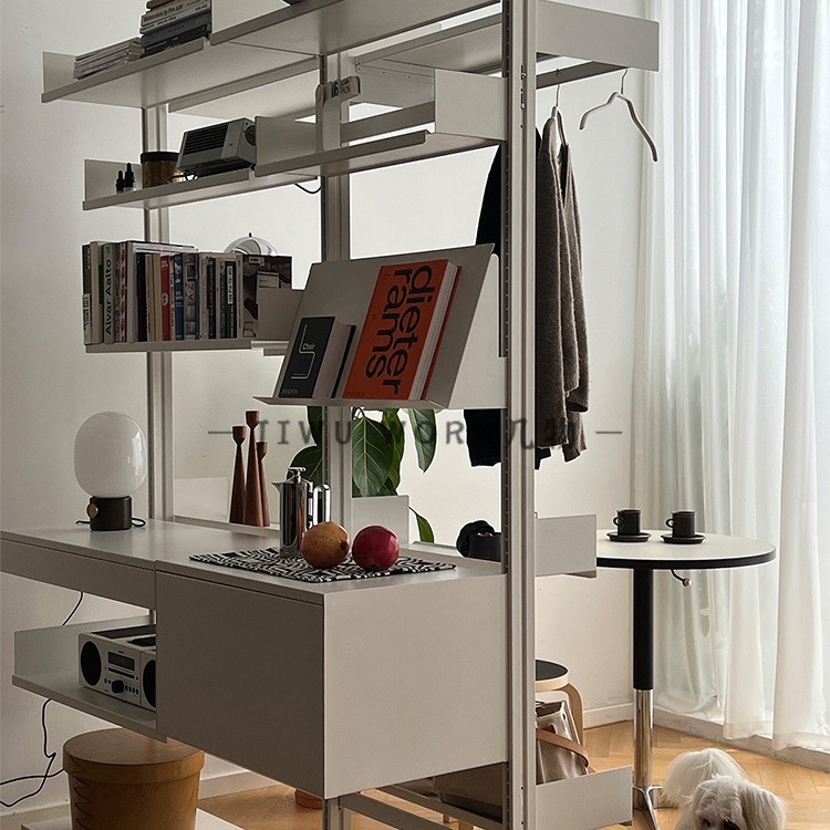 北欧极简墙面收纳架置物架落地款框架组合衣柜架收纳整理架书架