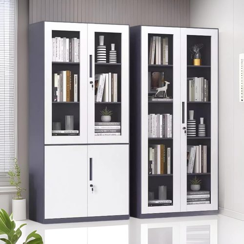 钢制拆装文件柜窄边铁皮资料柜办公室档案柜带锁财务凭证柜储物柜