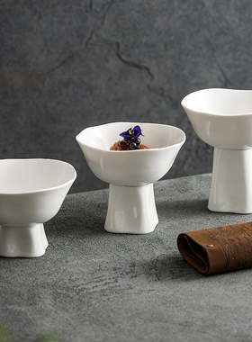 速发优格花朵意脚点心碗酒店餐厅前菜碗色特分子料理高境菜餐具小