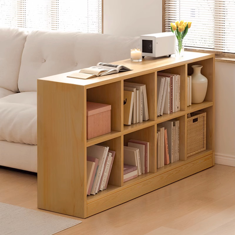 速发矮书柜实木家用自地组合格子柜日式隔断柜储物柜置落客厅物由