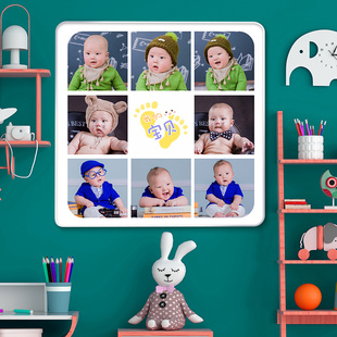 速发九宫格打带摆台照片创意相册框儿童宝宝多张组合框相印洗相片