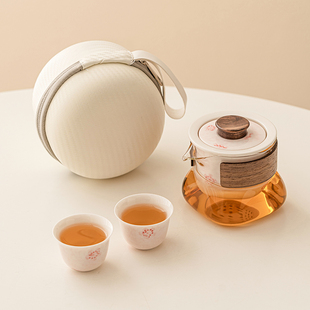 装 速发优格手绘快客户一壶二杯士杯外便携式 泡茶套备旅行茶具装