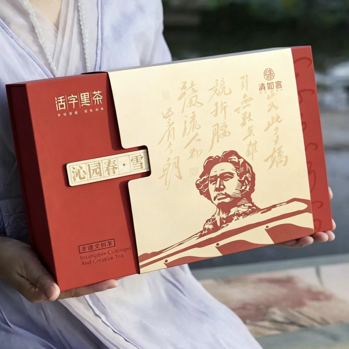 清如茗 安化黑茶 活字黑茶 沁园春非遗文创茶 207g/盒