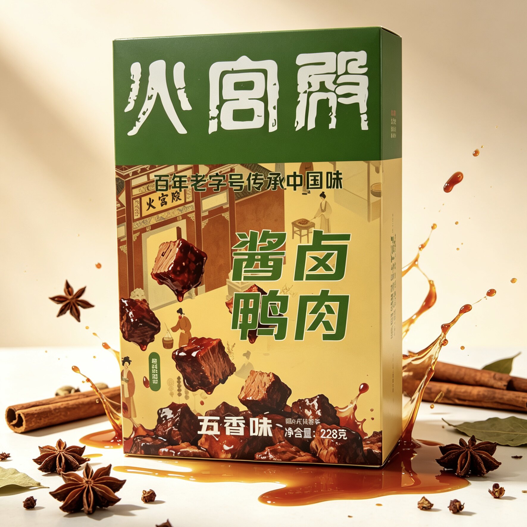 湖南特产 火宫殿 酱卤鸭肉五香味盒装 即食送礼佳品 新老包装随机