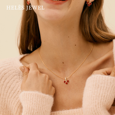 幸运草爱心锁骨链精致百搭