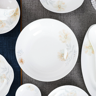 景德镇福韵德山花烂漫骨瓷餐具盘子碟子汤盘多个家用乔迁新居礼物