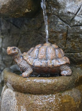 仿真小乌龟摆件i鱼缸吉祥物树脂假山流水摆放微景观工艺品花园造