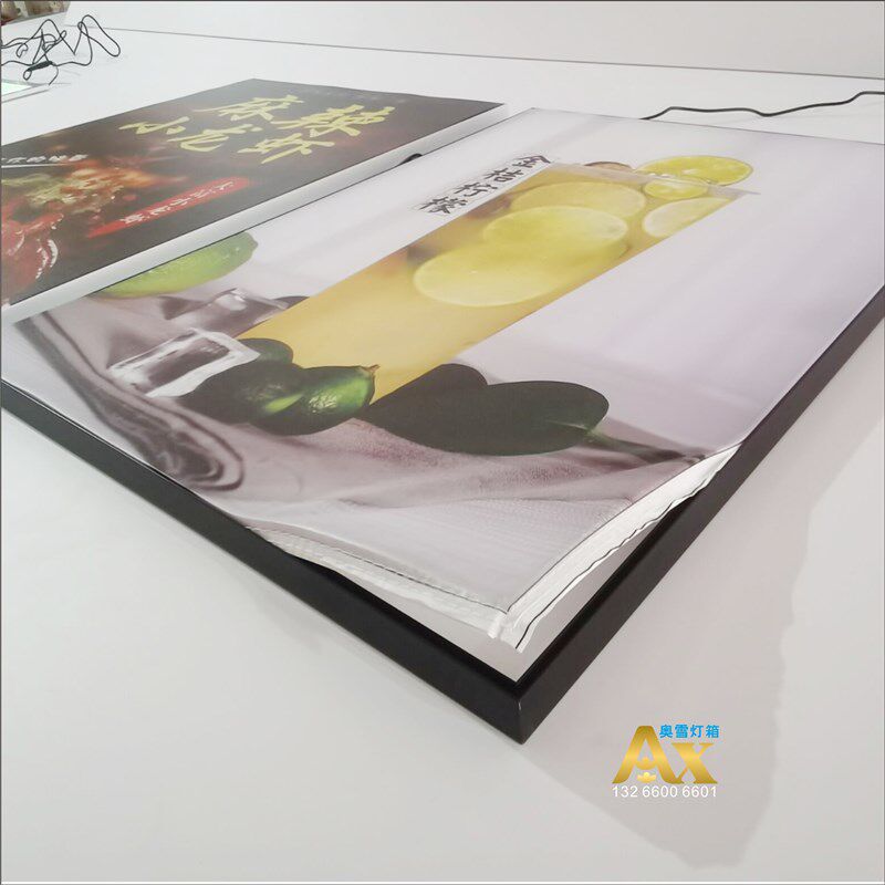 制作20毫米厚h度超薄卡布软膜灯箱2cm厚度卡布软膜发光广告灯箱