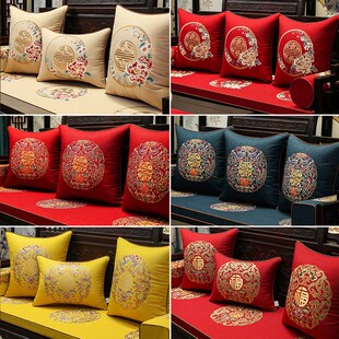 新中式红木沙发坐垫套罩定制高端实木家具座垫防滑罗汉床海绵座垫