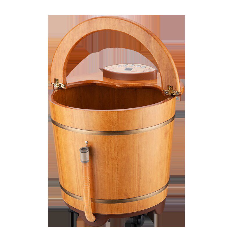 泡脚桶洗脚盆电动按摩全自动加热恒温洗脚桶木桶家用木质足浴桶