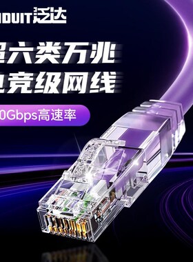 泛达超六类非屏蔽粗网线路由器家用宽带万兆连接线蓝色2米成品线