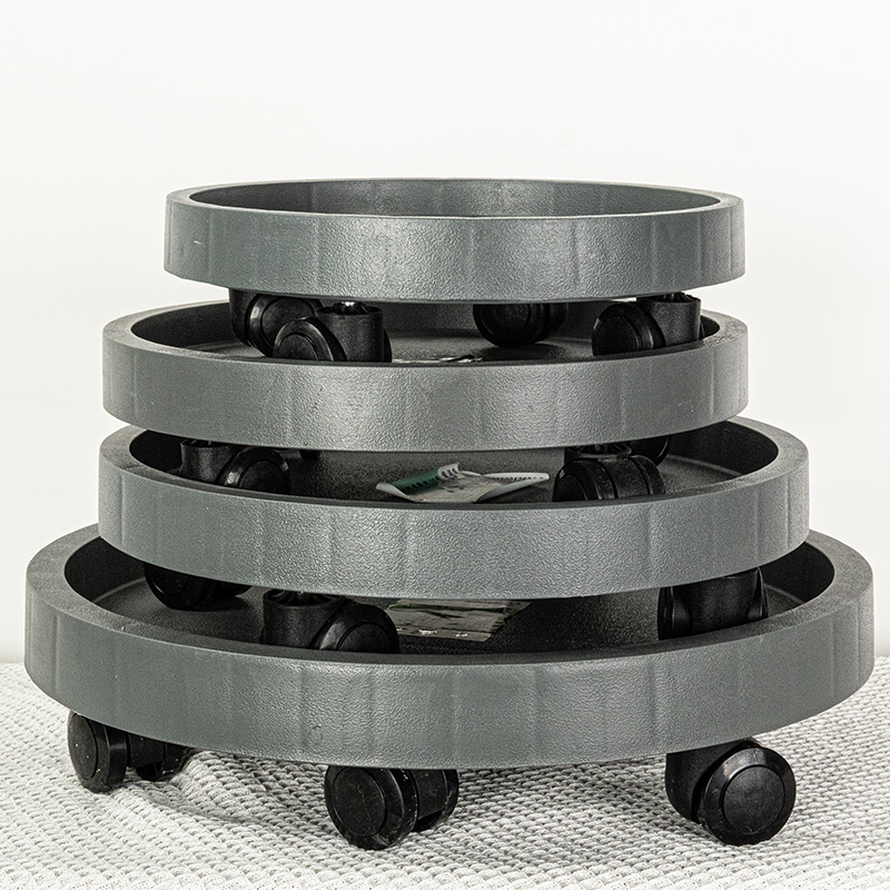 花盆托盘移动万向滑轮托盘加厚钢化树脂圆形方形大小型号