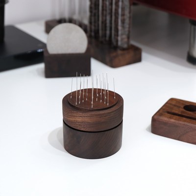 9barista咖啡壶布粉针北美胡桃木布粉针实木收纳