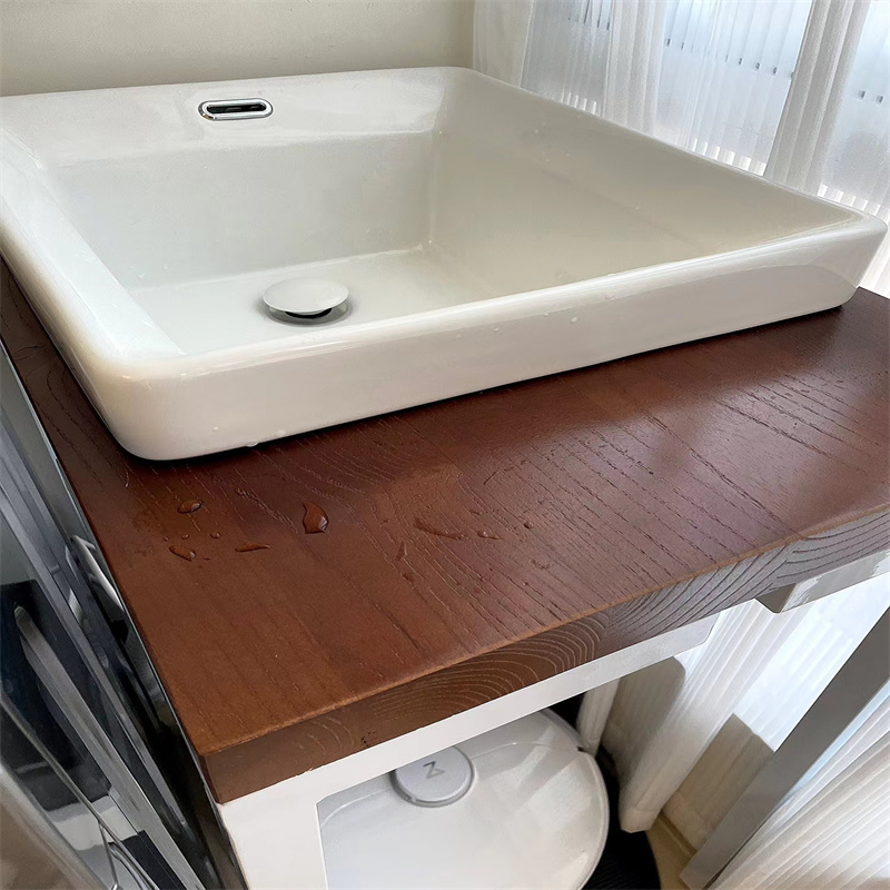 纯实木老榆木板吧台松木原木餐桌工作台窗台写字台桌面板隔板定制